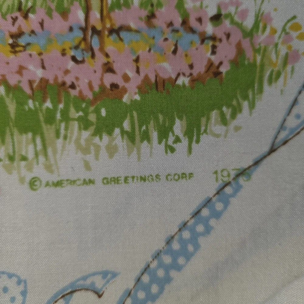Vtg 1976 70s Holly Hobbie FULL Fitted Sheet Cottagecore